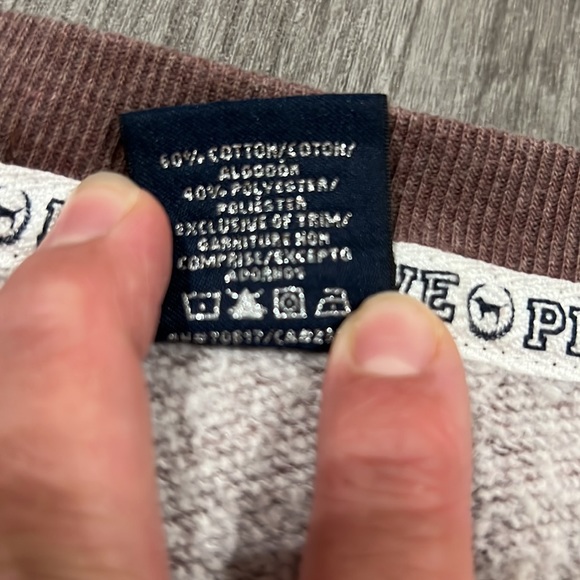 PINK Victoria’s Secret Size Medium Rare “LOVE PINK” Zebra Silver Neon Sweatshirt - Picture 6 of 8